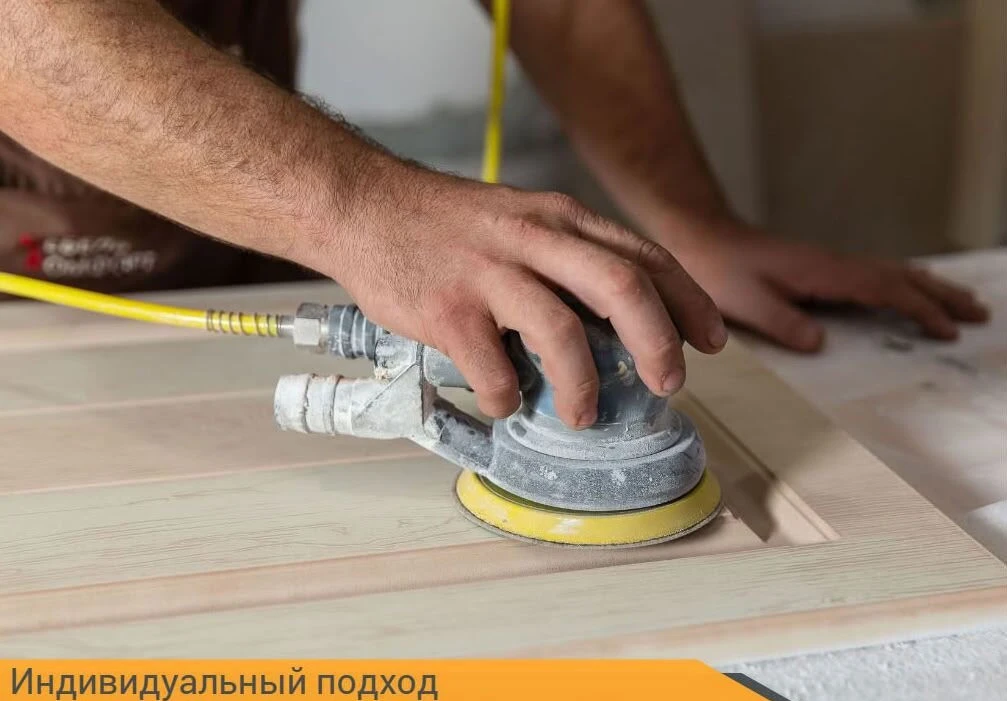 Бежевая глянцевая кухня Краснодар